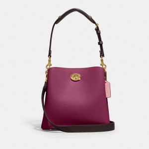 Dámské Bucket Bag Coach Willow In Colorblock With Signature Canvas Interior Tmavě Fialové Viacfarebný | CZ LIO341